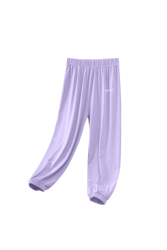 Girls Summer Pants Thin Ice Silk Trousers Sunscreen Proof Pants Sports Speed Drying Pants Loose Comfy Casual Pants