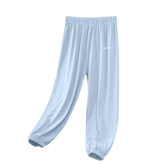Fesfesfes Girls Summer Pants Thin Ice Silk Trousers Sunscreen Proof Pants Sports Speed Drying Pants Loose Comfy Casual Pants