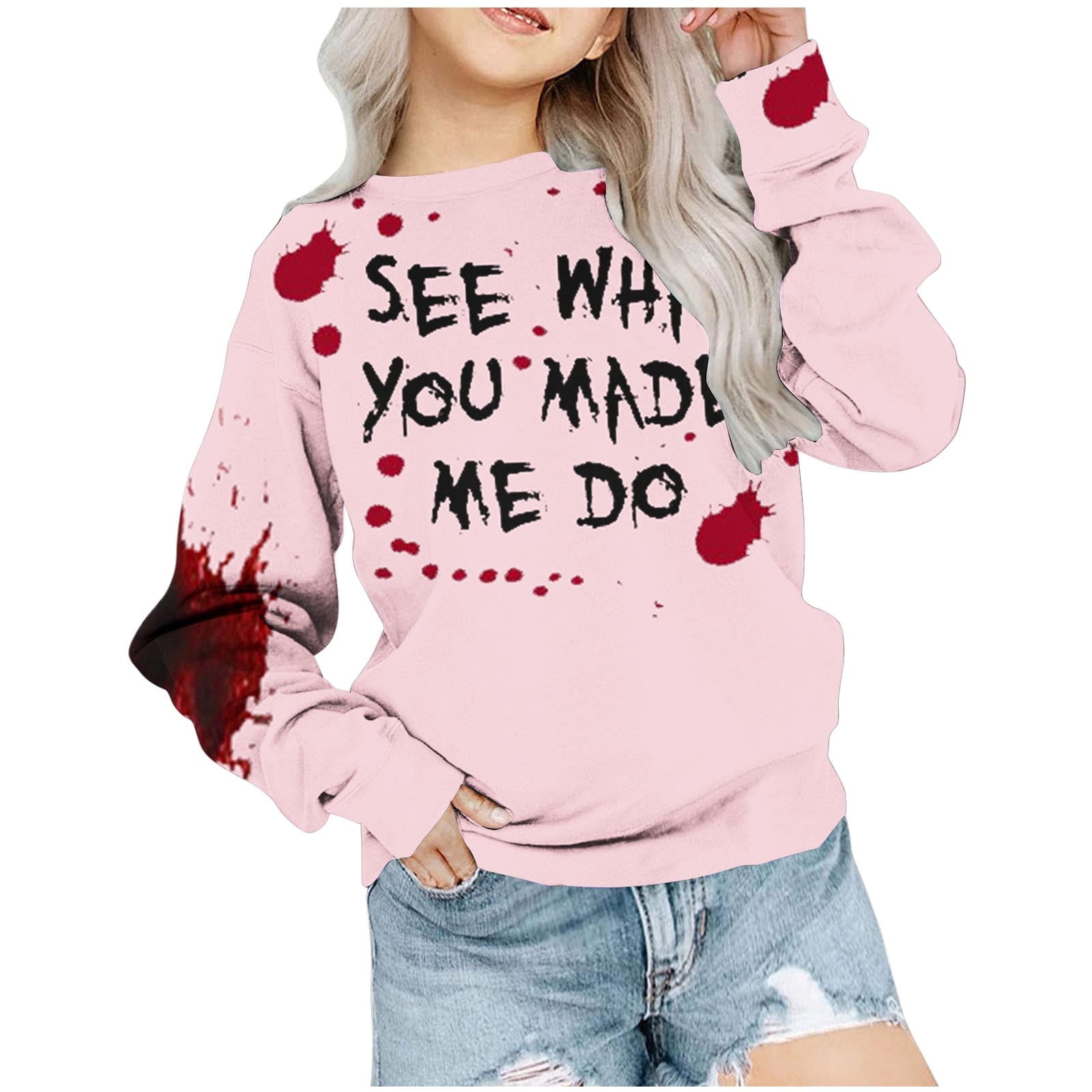 Fesfesfes Girls Sweatshirts Children's Shirt Long Sleeved Halloween