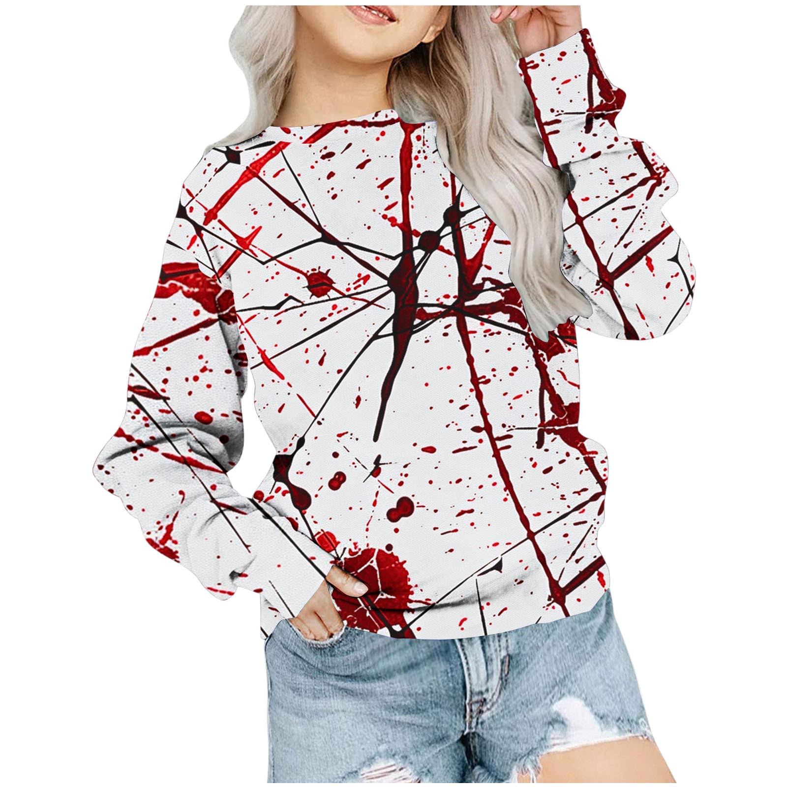 Fesfesfes Girls Sweatshirts Children's Shirt Long Sleeved Halloween