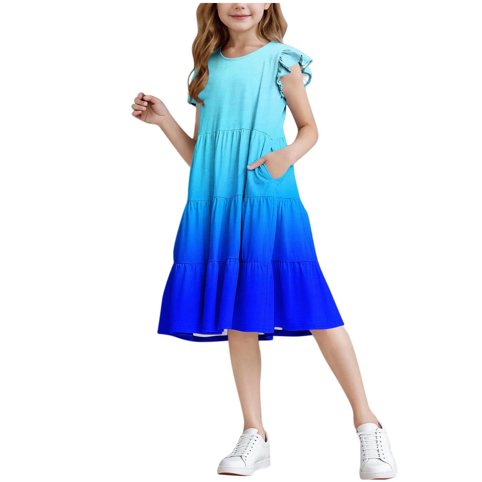 ruffle tiered skater dress Women's Ruffled Tiered Skater Dress -Wild Fable Cognac, XS