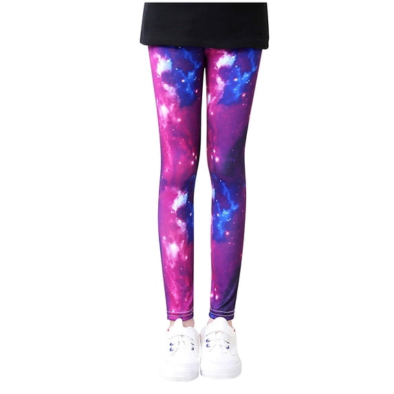 Fesfesfes Girls Winter Leggings Milk Silk Pattern Printed Leggings Comfortable Slim Fit Cropped Pant for Girls Clearance