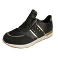 thumbnail image 1 of Fesfesfes Gym Shoes for Women Round ThickendSole Low Top Stitching Outdoor Sports Lace-up Comfortable Casual Shoes US:7.5(40), 1 of 5