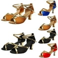 thumbnail image 1 of Fesfesfes Heels Women's Solid Fashion Rumba Waltz Prom Ballroom Latin Dance Shoes Sandals 4.5(34), 1 of 4