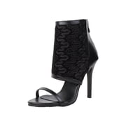 Fesfesfes High Heels Womens Shoes Back Zip Sandals Super High Heel Peep Toe Lace Cutout Flower Breathable Stilettos 8.541