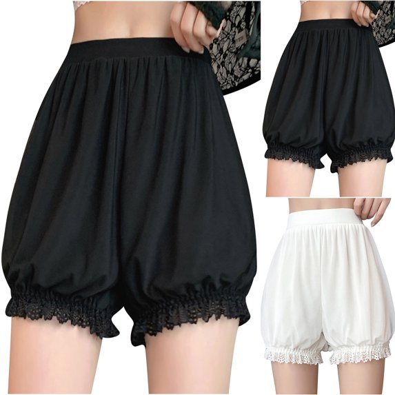 Fesfesfes High Waisted Tummy Control Underwear Womens Thin Anti-exposure Can Be Worn Outside Loose Flower Bud Insurance Pants Leggings Shorts