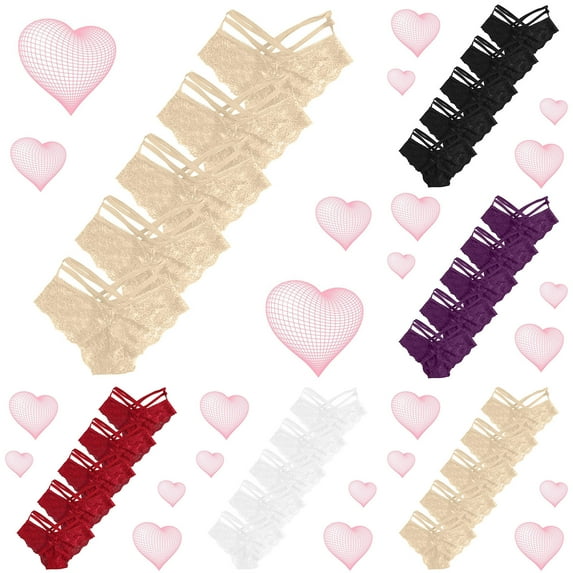 Fesfesfes High Waisted Underwear Five Pairs Of Lace Panties For Ladies Womens Underwear Cotton