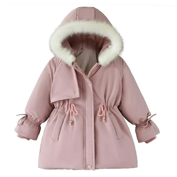 Fesfesfes Hooded Jackets Kids Coat Girls Thickened Fashion Casual Girls Coat Saving Sale