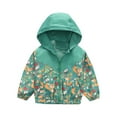 thumbnail image 1 of Fesfesfes Hooded Jackets Toddler Kids Baby Boys Girls Windproof Jackets Cute Dinosaur Pattern Jacket Coat Holiday Saving, 1 of 9