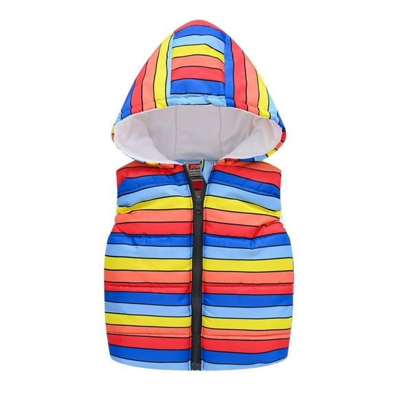 Fesfesfes Hooded Jackets Toddler Winter Warm Down Vests Baby Boys Girls Hoodies Cute Pattern Printed Zipper Jackets Outwear