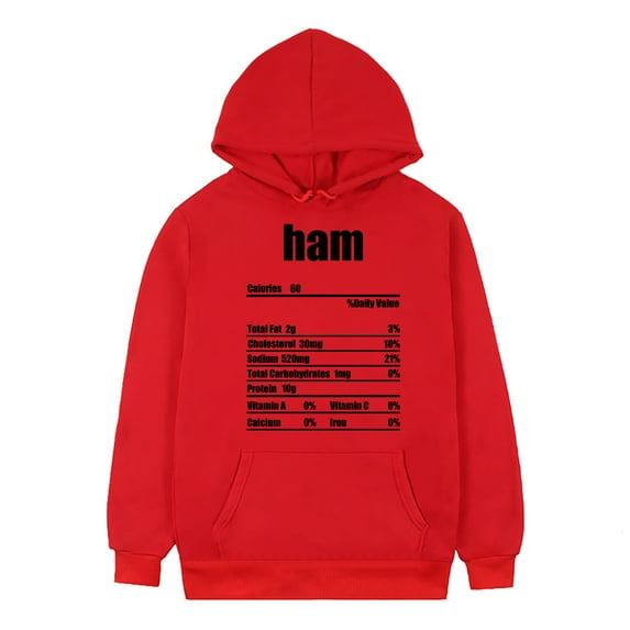 Fesfesfes Hooded Sweatshirt for Men Healthy Recipes Printed Loose Long Sleeve Tops Casual Hooded Pullover Sweatshirt Plus Size $10