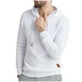 thumbnail image 1 of Fesfesfes Hooded Tops for Men Hooded Sweatshirt Long Sleeve Solid Knitted Hoodie Pullover Sweater On Sale, 1 of 6