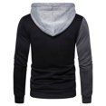 thumbnail image 1 of Fesfesfes Hooded Tops for Men Multicolor Stitching Slim Fit Hooded Pullover Casual Patchwork Sweater Clearance, 1 of 8