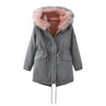 thumbnail image 1 of Fesfesfes Hoodie Coat for Women Warm Long Coat Hoodies Collar Jacket Slim Winter Parkas Outwear Coats On Sale, 1 of 8