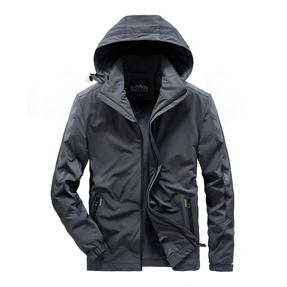 Fesfesfes Hoodie Jacket for New Men's Stand Collar Casual Stretch Jacket Outdoor Windproof Wear-resistant Upper Jacket Vest