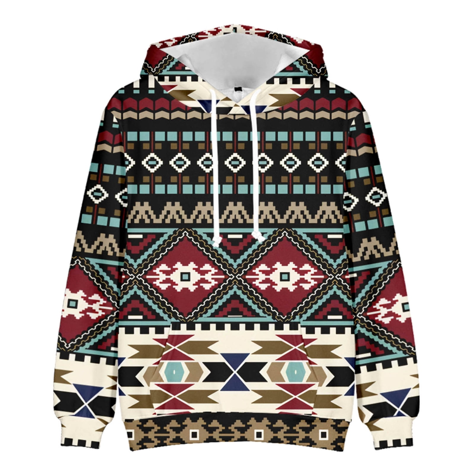 fesfesfes Half Zipper Sweatshirt Women Sweatshirt No Hood Aztec