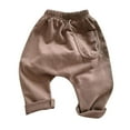 thumbnail image 1 of Fesfesfes Infant Baby Pants Solid Color Work Pants Elastic Waist Pants Loose Pants For Newborn Baby, 1 of 4