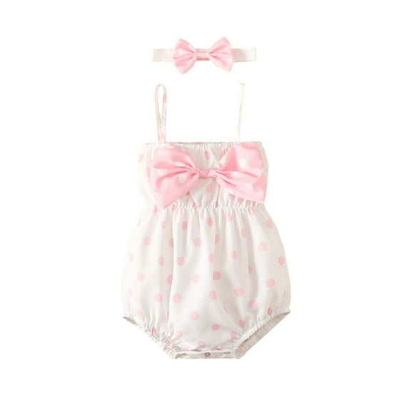 Fesfesfes Infant Double Shoulder Strap Romper Baby Bodysuit Girl Summer Bow Jumpsuit Baby Bodysuit Strapless Bag Fart Suit
