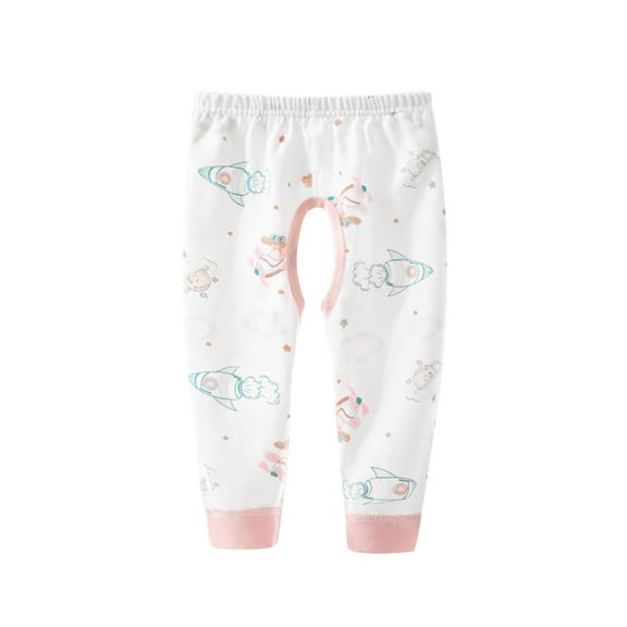 Fesfesfes Infant Open Crotch Pants Baby Thin Pants Casual Elastic Waist Pants Loose Comfortable Pants