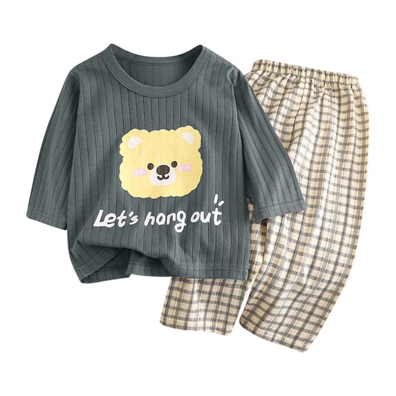 Fesfesfes Infant PJS Sets for Boys and Girls Summer Pajamas Kids Loungwear Sets Long Sleeve Sleepwear Sets