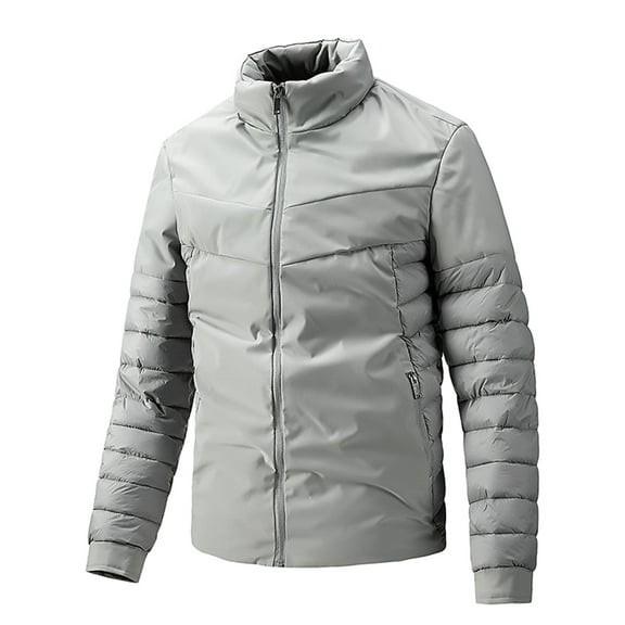 Fesfesfes Jacket for Men's Fashion Jacket Stand Collar Lightweight Padded Jacket Winter Warm Jacket Casual Coat Sale Items