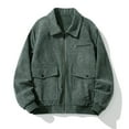 thumbnail image 1 of Fesfesfes Jacket for New Fashion Casual Coat Long Corduroy Lapel Coat For Men Long Sleeve Hoodless Casual Outwear & Jackets, 1 of 5