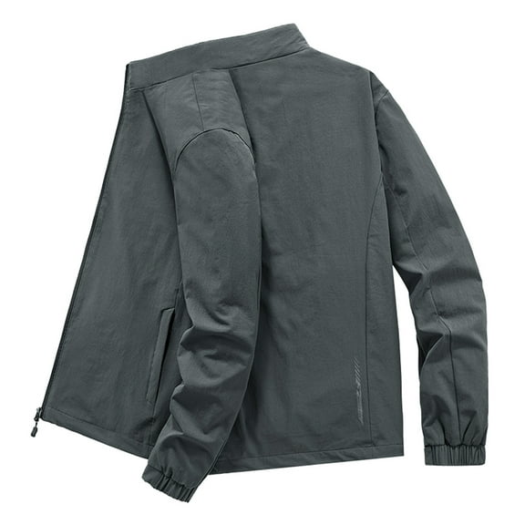 Fesfesfes Jacket for New Men's Stand Collar Casual Stretch Jacket Outdoor Windproof Wear-resistant Upper Jacket Vest