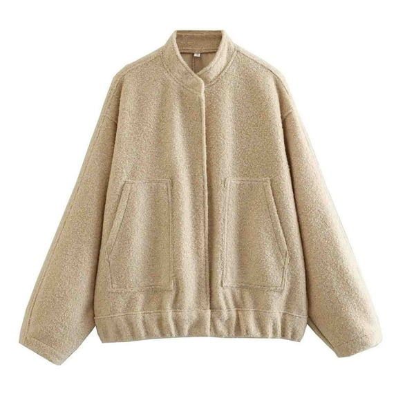 Fesfesfes Jacket for Women Fashion Casual Solid Color Long Sleeve Hoodless Casual Outwear Blazer Jackets Fall Saving