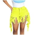 thumbnail image 1 of Fesfesfes Jeans for Women Tassels Brushed Denim Shorts Casual Straight Jeans Pants, 1 of 6