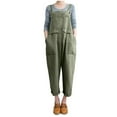 thumbnail image 1 of Fesfesfes Jumpsuit for Women Sleeveless Dungarees Loose Cotton Linen Long Playsuit Party Jumpsuit, 1 of 8