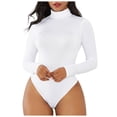 thumbnail image 1 of Fesfesfes Jumpsuit for Women Solid Color Turtleneck Long-Sleeved Skinny Slim Jumpsuit, 1 of 7