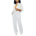 thumbnail image 1 of Fesfesfes Jumpsuit for Women Wide Leg Pants Solid Long Sleeve Jumpsuit With Belt, 1 of 7