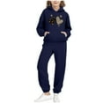 thumbnail image 1 of Fesfesfes Kids 2 Piece Set Hooded Sweatshirt and Joggers Casual Outfit Long Sleeve Pullover Hoodie with Pocket and Elastic Waist Pants for Girls and Boys(Dark Blue#2,3 Years), 1 of 6