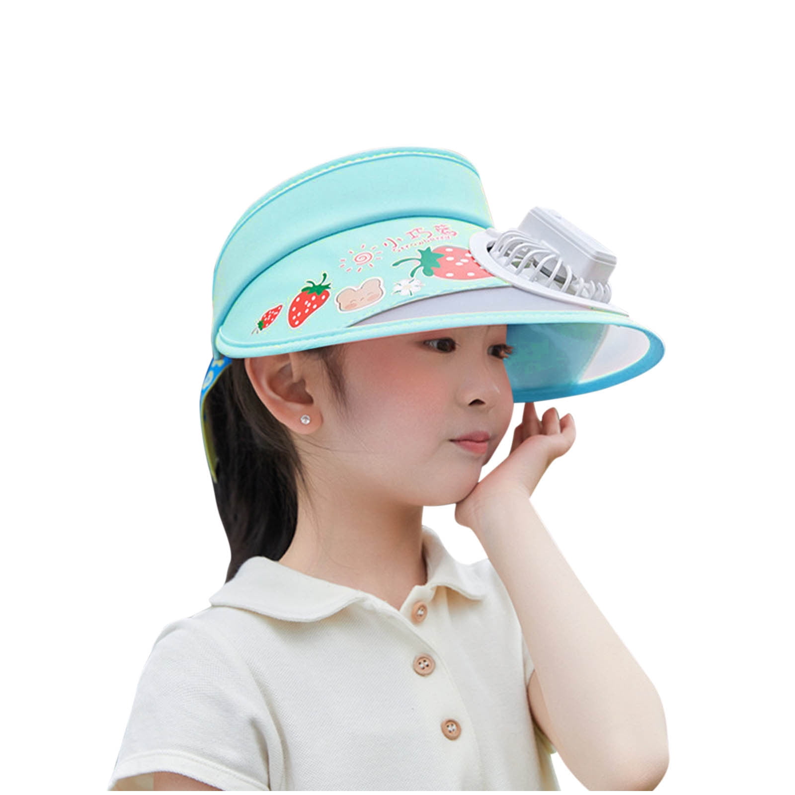 Fesfesfes Kids Adjustable Sun Hat with Wide Brims and Fan - Boys Girls ...
