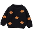 thumbnail image 1 of Fesfesfes Kids Black Sweater Infant Halloween Pumpkin Pattern Knitted Tops Boys And Girls Sweaters, 1 of 1