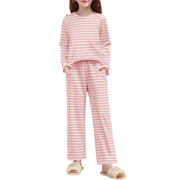 Fesfesfes Kids Boys Girls Fashion Cute Solid Color Soft Long Sleeve Pants Outfit Set 2 Piece Outfit Casual Playwear Everyday Pullover and Sweatpants Matching Cozy Homewear(Pink#1,4 Years)