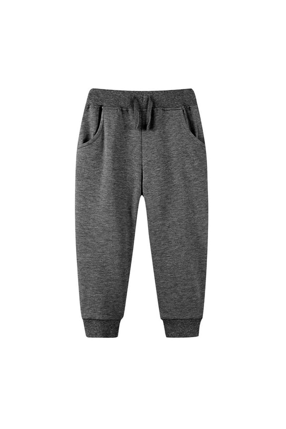 Kids Elastic Waist Drawstring Jogger Pants for Boys Girls 2 3 4 5 6 7 Years Old Playwear Casual Trousers Childrens Bottoms Soft Breathable Daily Wear Outdoor Play(Gray,4 Years)