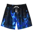 thumbnail image 1 of Fesfesfes Kids Fashion Boys Girls Casual Printed Summer Beach Shorts Adjustable Waist Swim Shorts for Outdoor Play(Blue#2,11-12 Years), 1 of 6