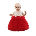 thumbnail image 1 of Fesfesfes Kids Girls Ruffled Princess Dress Infant Toddler Girls Bridesmaid Pageant Gown Birthday Party Dress Under 10$, 1 of 9