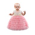 thumbnail image 1 of Fesfesfes Kids Girls Ruffled Princess Dress Infant Toddler Girls Bridesmaid Pageant Gown Birthday Party Dress, 1 of 9