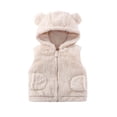 thumbnail image 1 of Fesfesfes Kids Hooded Fleece Vest with Bear Ears Full Zip Sleeveless Winter Warm Gilet, Cute Plush Outerwear for Boys and Girls Ages 1-6 Years, 1 of 5