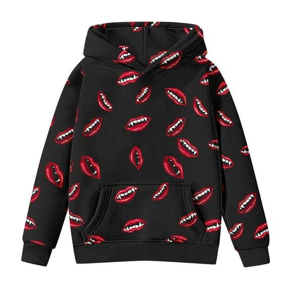 Fesfesfes Kids Hooded Sweatshirt Girls And Boys Halloween Hooded Tops Kids Fashion Long Sleeve Shirts Sweatshirt Pullover Tops
