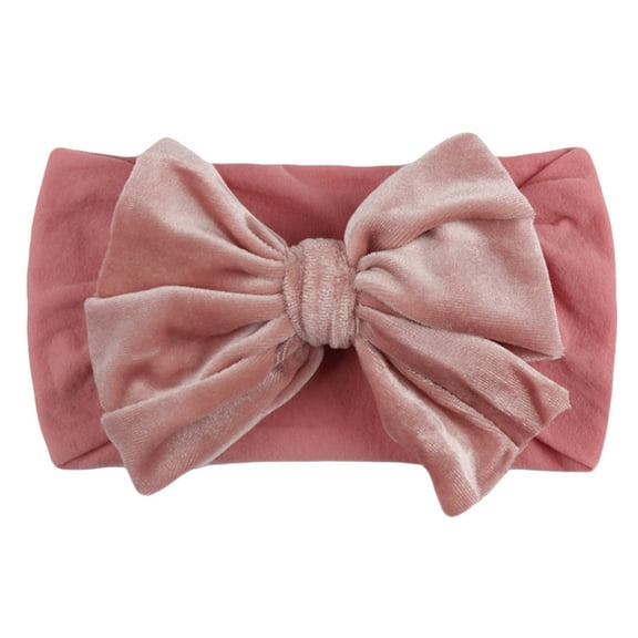 Fesfesfes Kids Newborn Girls Baby Solid Velvet Headband Hair Band Bow Accessories Headwear,,Second Piece Free Shipping