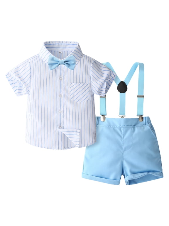 Kids Outfits For Boys Summer Easter Baby Boys Gentleman Bow Tie Shirt Bodysuit Bib Shorts Carrot Print Shirt Shorts Easter Boys Suit