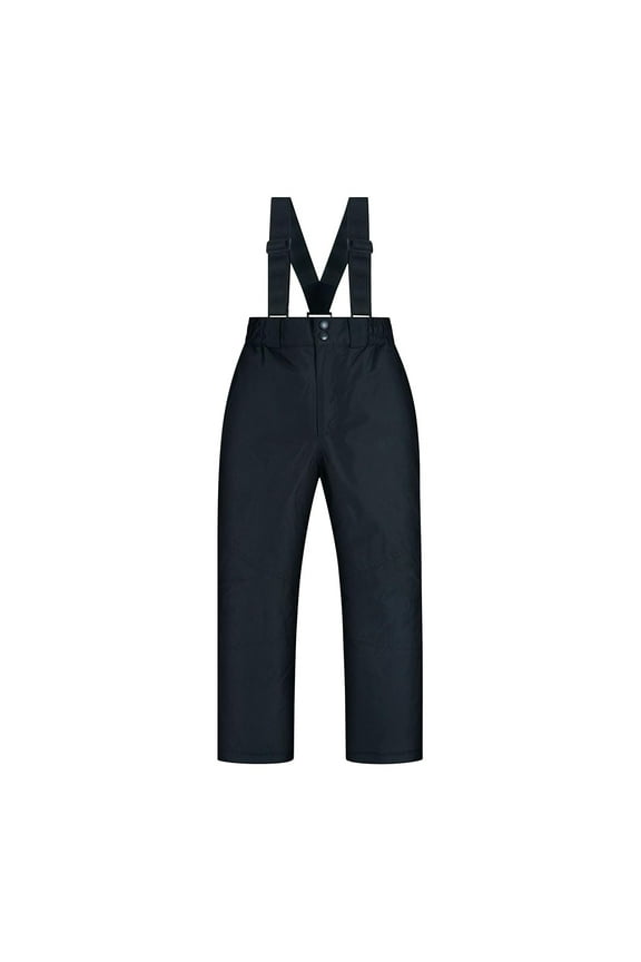 Kids Ski Pants Boys Winter Snow Pants Waterproof Windproof Thermal Insulated Snowboard Pants for Outdoor Activities Cold Weather Gear Warm Thickened Trousers(Black,7-8 Years)