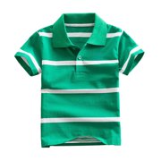 Fesfesfes Kids Solid Collared Short Sleeve Shirt,2-15 Years Boys Preppy Academy Top,Casual Daily Wear School Uniform Shirt, Comfortable Summer Outdoor Everyday Top