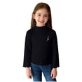 thumbnail image 1 of Fesfesfes Kids Solid Color Rose Embroidery Blouse Long Sleeve Round Neck Shirt Casual Lightweight Top for Girls Boys Elegant Everyday Wear Floral Design Comfortable Soft Fabric(Black#1,5-6 Years), 1 of 6