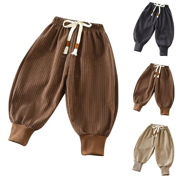 Fesfesfes Kids Sweatpants Pants Lantern Pants For Outerwear Toddler Pants Infant Casual Drawstring Tie Waist Pants