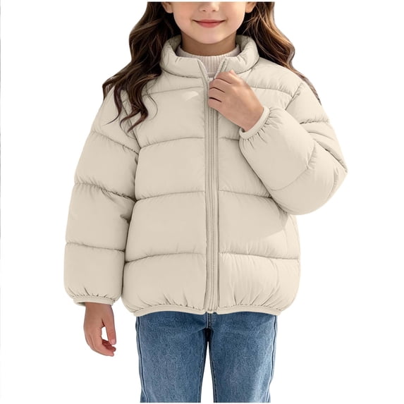 Fesfesfes Kids Toddler Reversible Puffer Jacket with Cute Bear Ears Hood Full Zip Warm Double-Sided Winter Coat Outerwear for Boys Girls Ages 1-8 Years