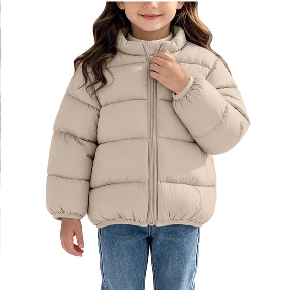 Fesfesfes Kids Toddler Reversible Puffer Jacket with Cute Bear Ears Hood Full Zip Warm Double-Sided Winter Coat Outerwear for Boys Girls Ages 1-8 Years